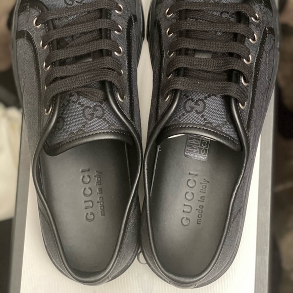 Gucci Original GG/Micro’soft Piombo Nero/Nero. Gucci size 07, US size 9. - Picture 6 of 6